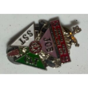 Vintage SST JCB CHE Enamel Pin Badge School Club Fraternity Sorority Award